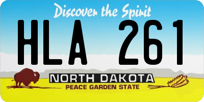 ND license plate HLA261
