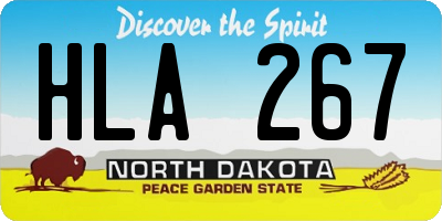 ND license plate HLA267