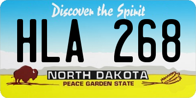 ND license plate HLA268