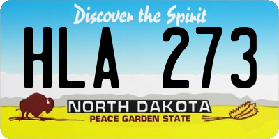 ND license plate HLA273