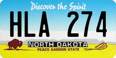 ND license plate HLA274