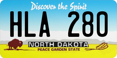 ND license plate HLA280