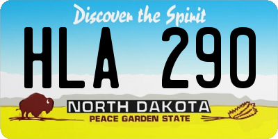 ND license plate HLA290
