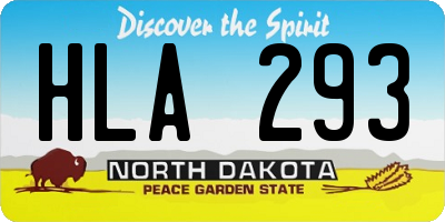 ND license plate HLA293
