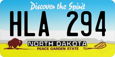 ND license plate HLA294
