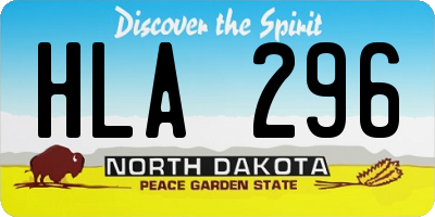 ND license plate HLA296