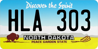 ND license plate HLA303