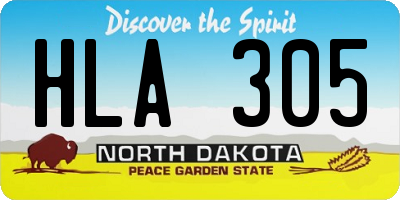 ND license plate HLA305