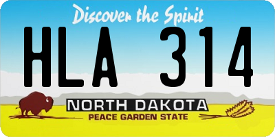 ND license plate HLA314