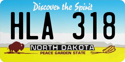 ND license plate HLA318