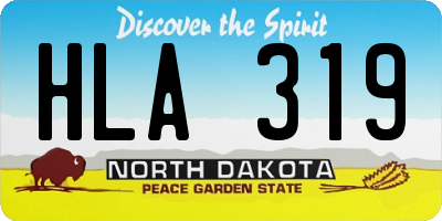 ND license plate HLA319