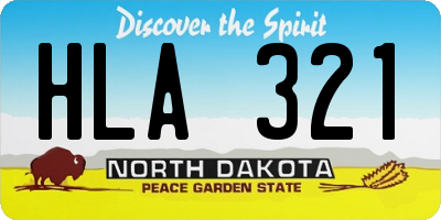 ND license plate HLA321