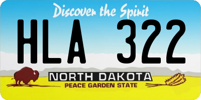ND license plate HLA322