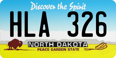 ND license plate HLA326