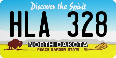 ND license plate HLA328
