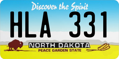 ND license plate HLA331