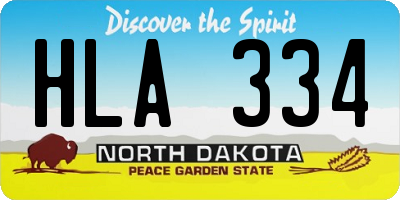 ND license plate HLA334