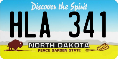 ND license plate HLA341