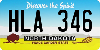 ND license plate HLA346