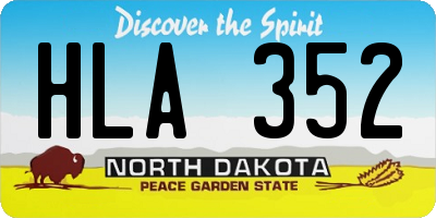 ND license plate HLA352