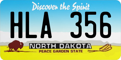 ND license plate HLA356
