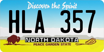 ND license plate HLA357