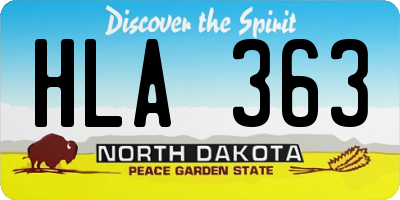 ND license plate HLA363