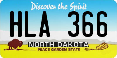 ND license plate HLA366