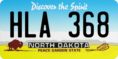ND license plate HLA368