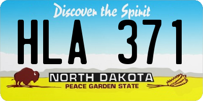 ND license plate HLA371