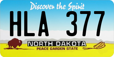 ND license plate HLA377