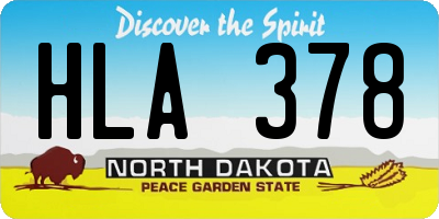 ND license plate HLA378