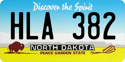 ND license plate HLA382