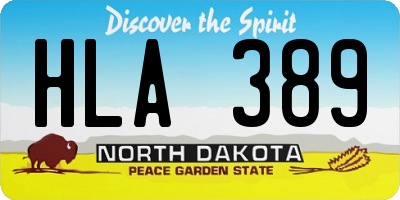 ND license plate HLA389