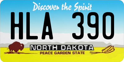 ND license plate HLA390