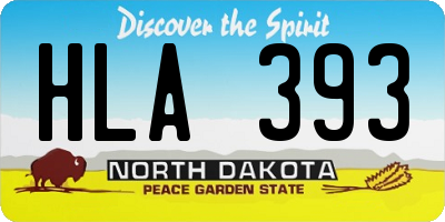 ND license plate HLA393