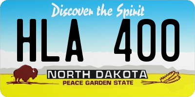 ND license plate HLA400
