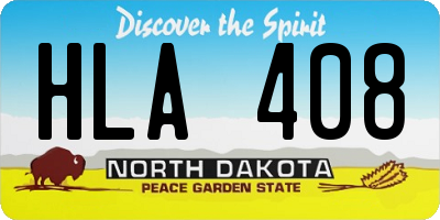 ND license plate HLA408