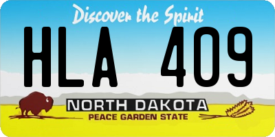 ND license plate HLA409