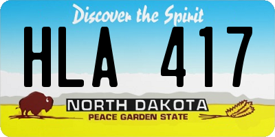 ND license plate HLA417