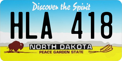 ND license plate HLA418