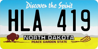 ND license plate HLA419