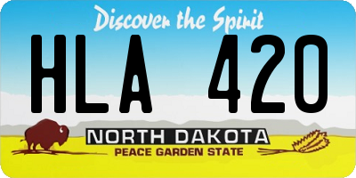 ND license plate HLA420