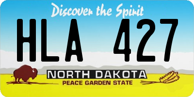 ND license plate HLA427