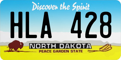 ND license plate HLA428