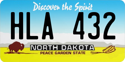 ND license plate HLA432