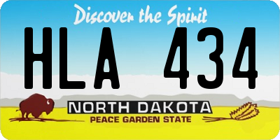ND license plate HLA434