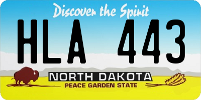 ND license plate HLA443
