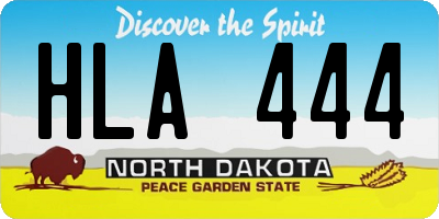 ND license plate HLA444