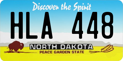 ND license plate HLA448